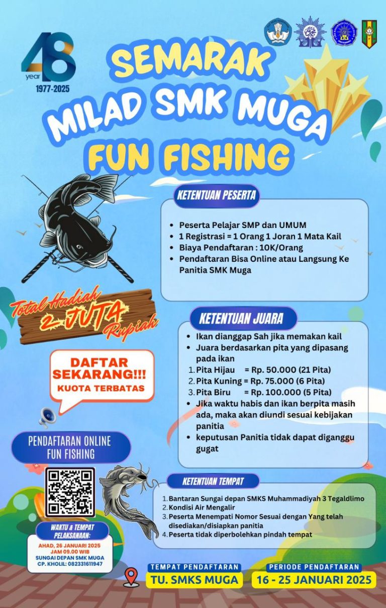SEMARAK MILAD SMK MUGA: FUN FISHING BERLANGSUNG MERIAH